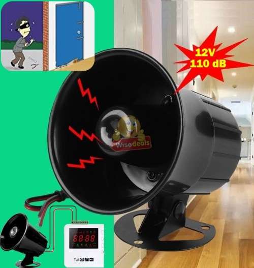 Super Loud 12V Siren Horn, Can be Used With a Variety of Alarms