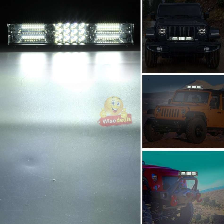 180W Tri-Row Super Bright LED Light Bar, Durable and Easy to Install