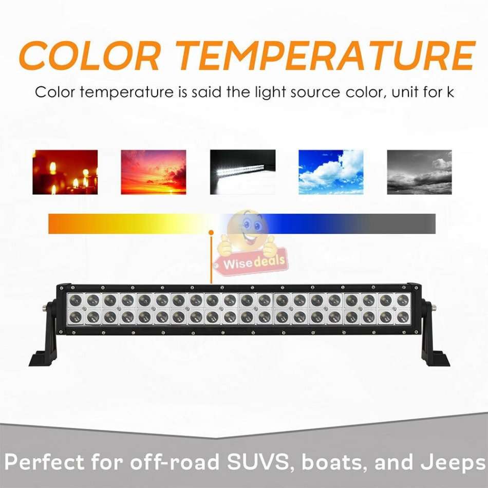 21 Super Bright 120W Spot & Floodlight Combo LED Bar Work Light, 9000 Lumens, 9-60V