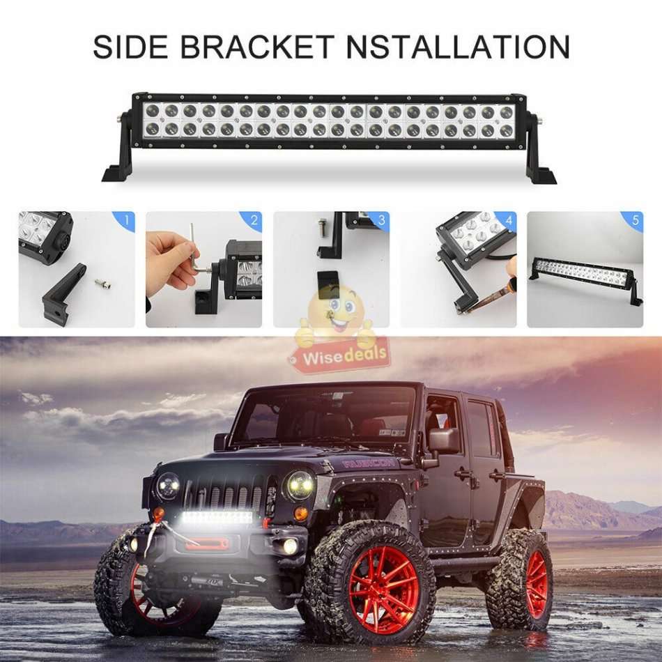 21 Super Bright 120W Spot & Floodlight Combo LED Bar Work Light, 9000 Lumens, 9-60V