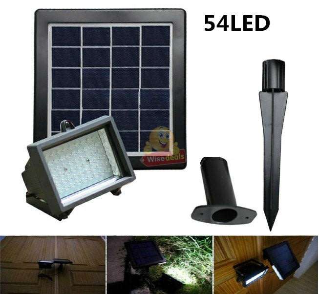 LED Solar Flood Light with 5 meter cable, Solar Panel, Bracket & Ground Stand, Day Night Sensor