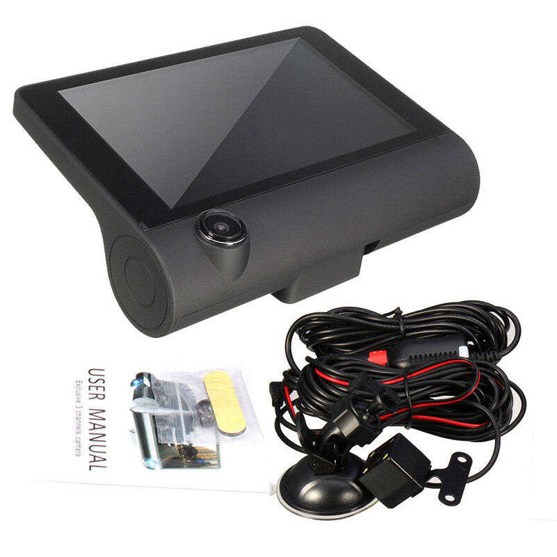 4 Inch IPS 1080P HD Night Vision DVR with Front, Inside & Rear Camera, 170° Wide-angle,G-Sensor