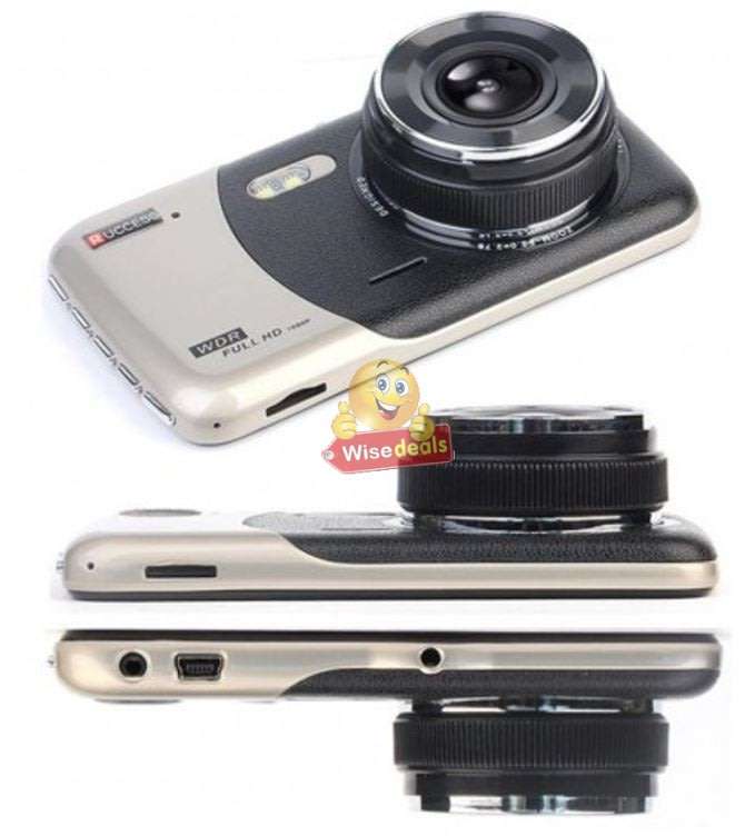 4 Full HD Dual Lens DVR Dashcam, reverse camera, extension cable, G-Sensor, Night Vision, Loop Reco