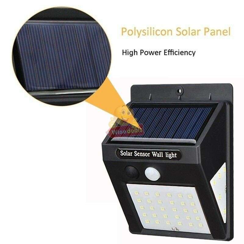 40 LED Solar Power Wall Light, PIR Motion Sensor, Waterproof, Night Sensor & Eco-friendly, 3 Modes