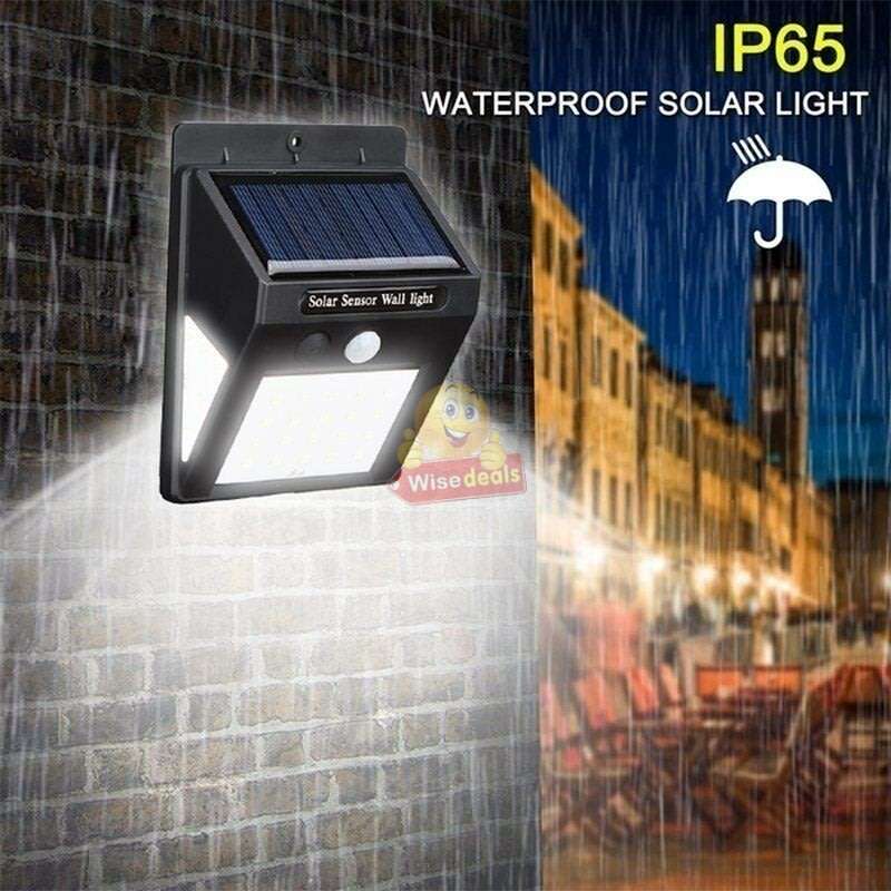 40 LED Solar Power Wall Light, PIR Motion Sensor, Waterproof, Night Sensor & Eco-friendly, 3 Modes