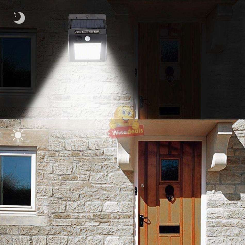 40 LED Solar Power Wall Light, PIR Motion Sensor, Waterproof, Night Sensor & Eco-friendly, 3 Modes
