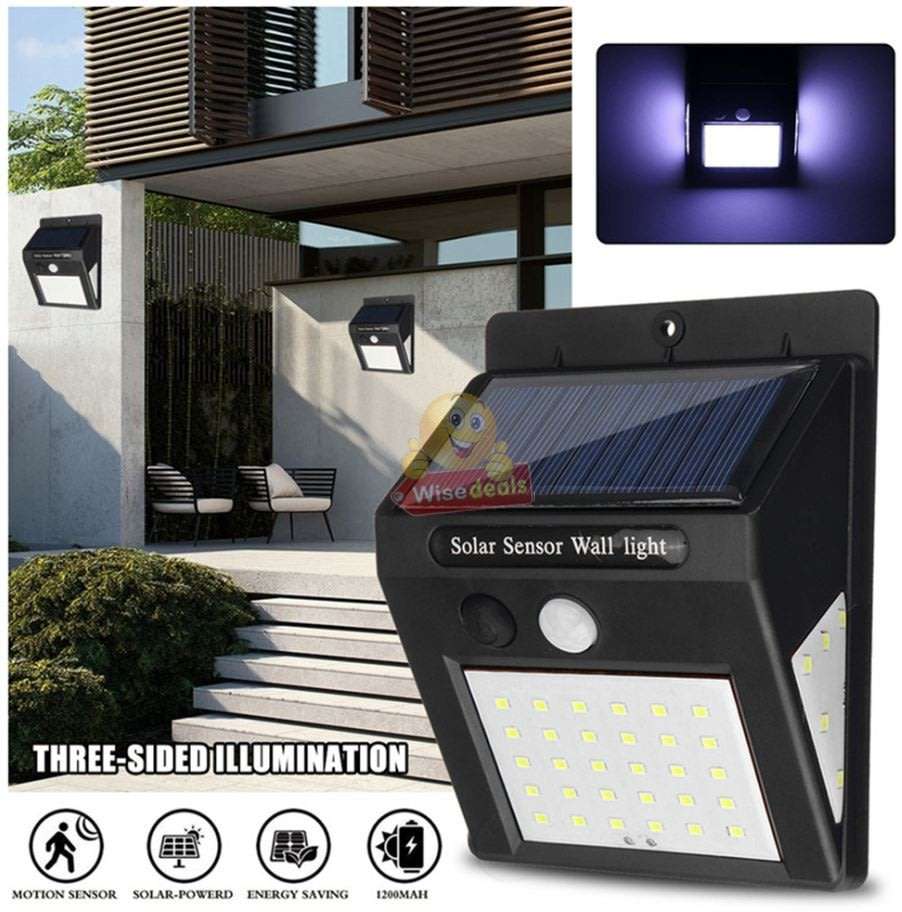40 LED Solar Power Wall Light, PIR Motion Sensor, Waterproof, Night Sensor & Eco-friendly, 3 Modes
