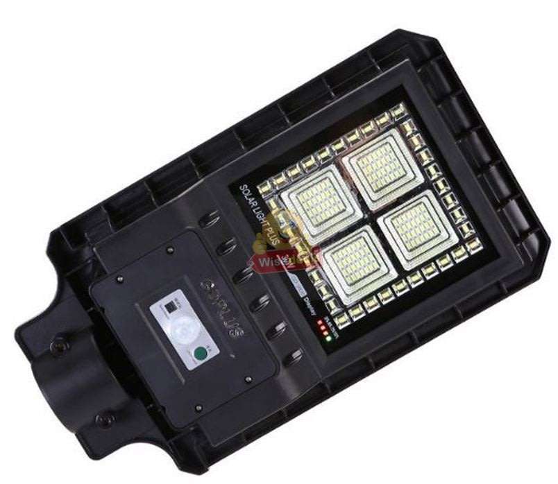 30W LED Solar Street Light with 3 Lightening Modes, LED Battery Indicator Lights & Remote Control