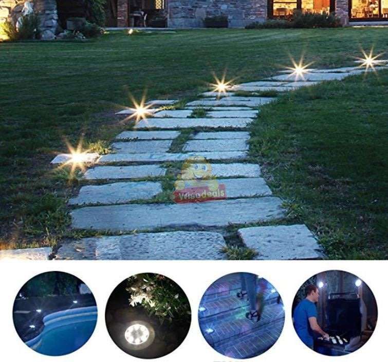 Outdoor Solar Ground Light, Waterproof, Light Sensor, Perfect for Driveway, Pathway, Garden, Patio,