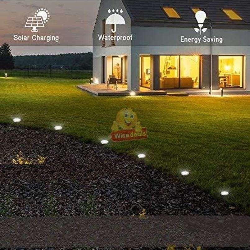 Outdoor Solar Ground Light, Waterproof, Light Sensor, Perfect for Driveway, Pathway, Garden, Patio,