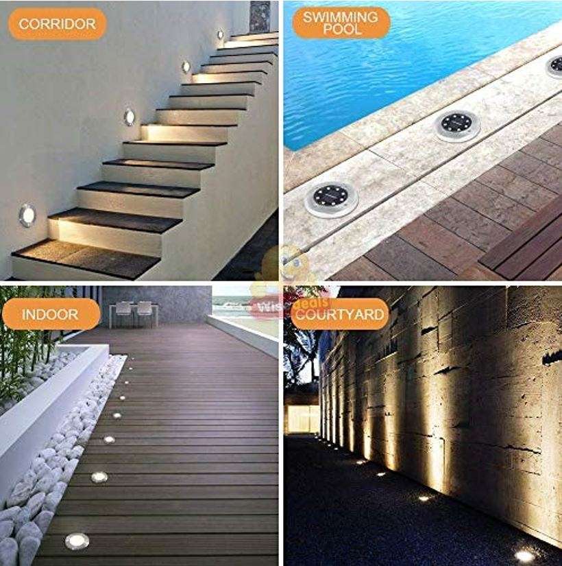 Outdoor Solar Ground Light, Waterproof, Light Sensor, Perfect for Driveway, Pathway, Garden, Patio,