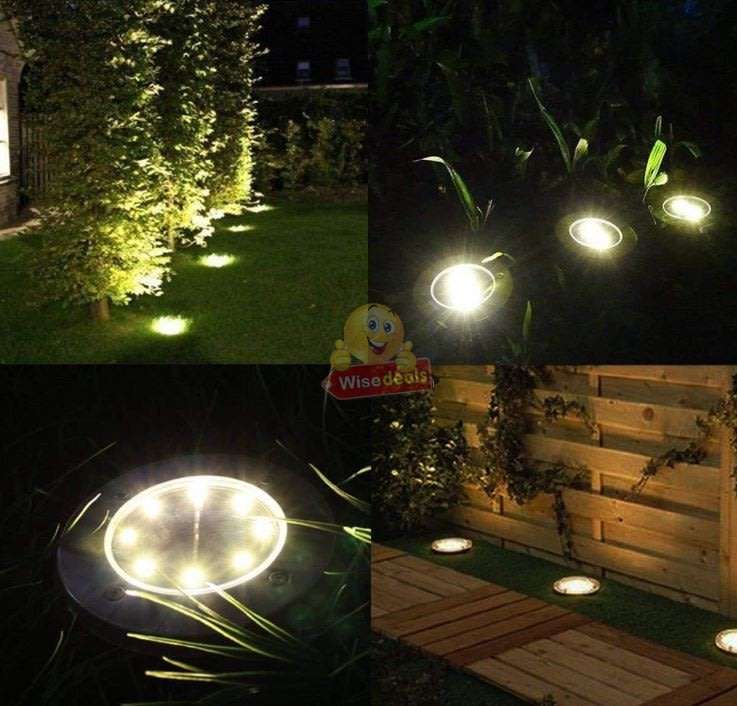 Outdoor Solar Ground Light, Waterproof, Light Sensor, Perfect for Driveway, Pathway, Garden, Patio,