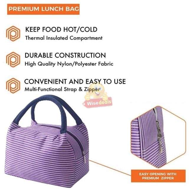 Aluminium Insulation Lining Lunch Bag, BPA Free and Keep Food Fresh for Longer