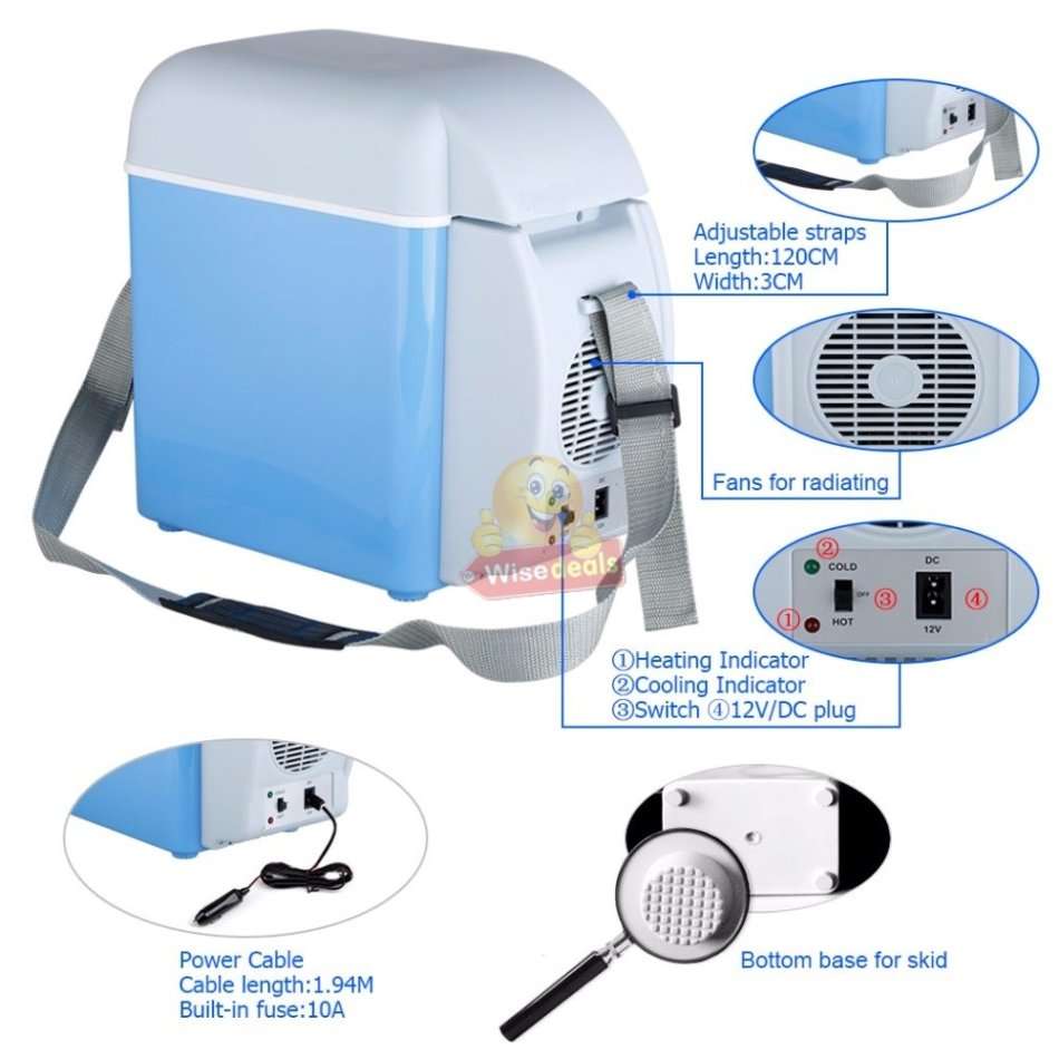 7.5L 12V Cool & Warm Car Freezer, Ideal for Road Trips, Camping, Picnic and more