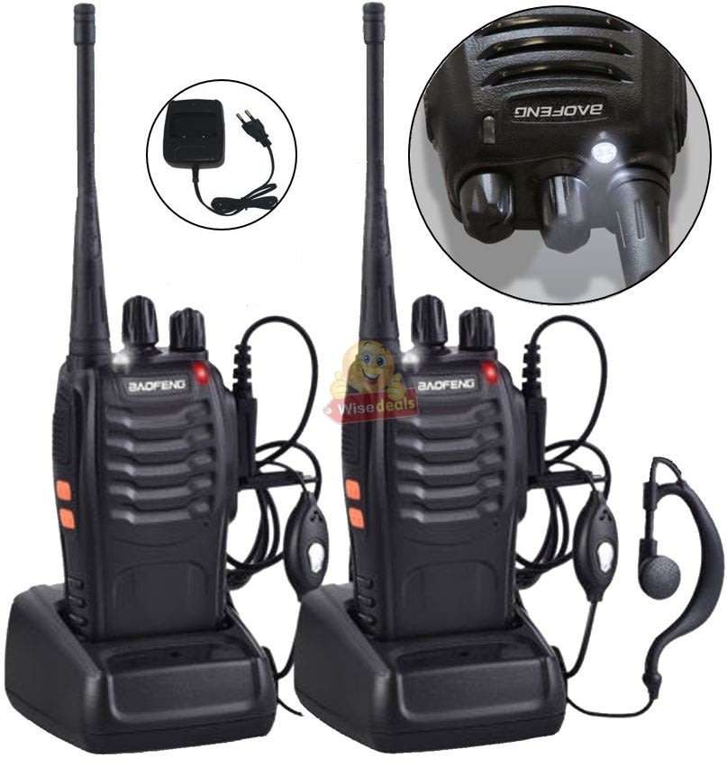 2 X Handheld Walkie Talkie Hand Radio Set with 16 Channels, 3 - 5 km talking range etc