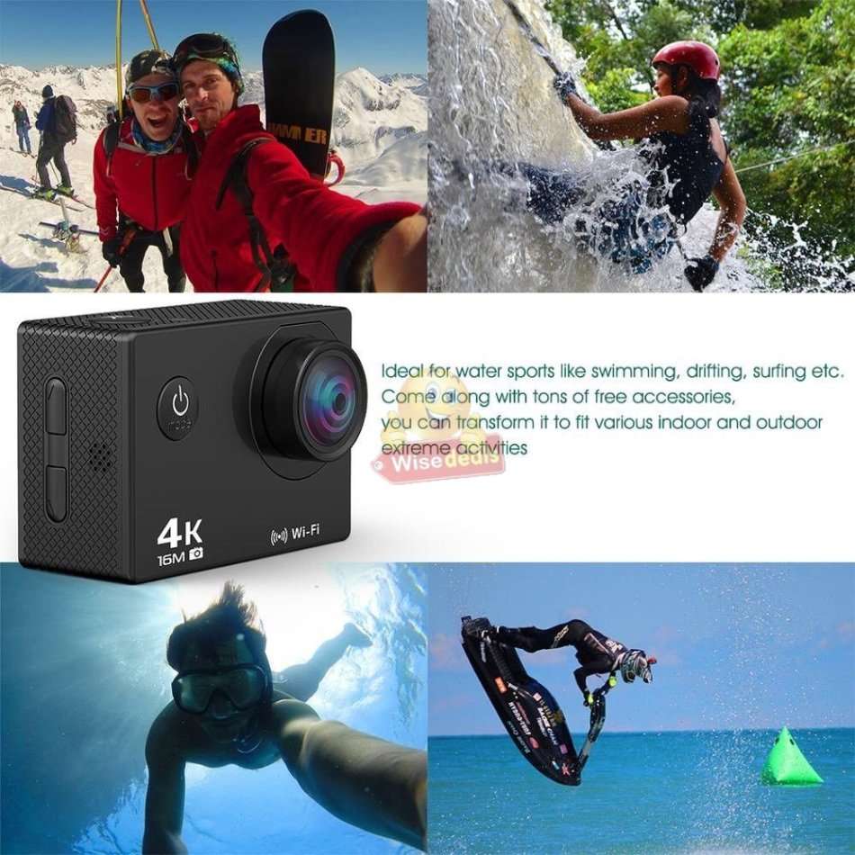 Ultra HD 4K Waterproof WIFI Sport Action Camera, 170° View, 16MP etc.