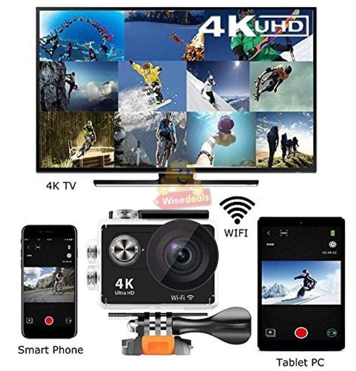 Ultra HD 4K Waterproof WIFI Sport Action Camera, 170° View, 16MP etc.