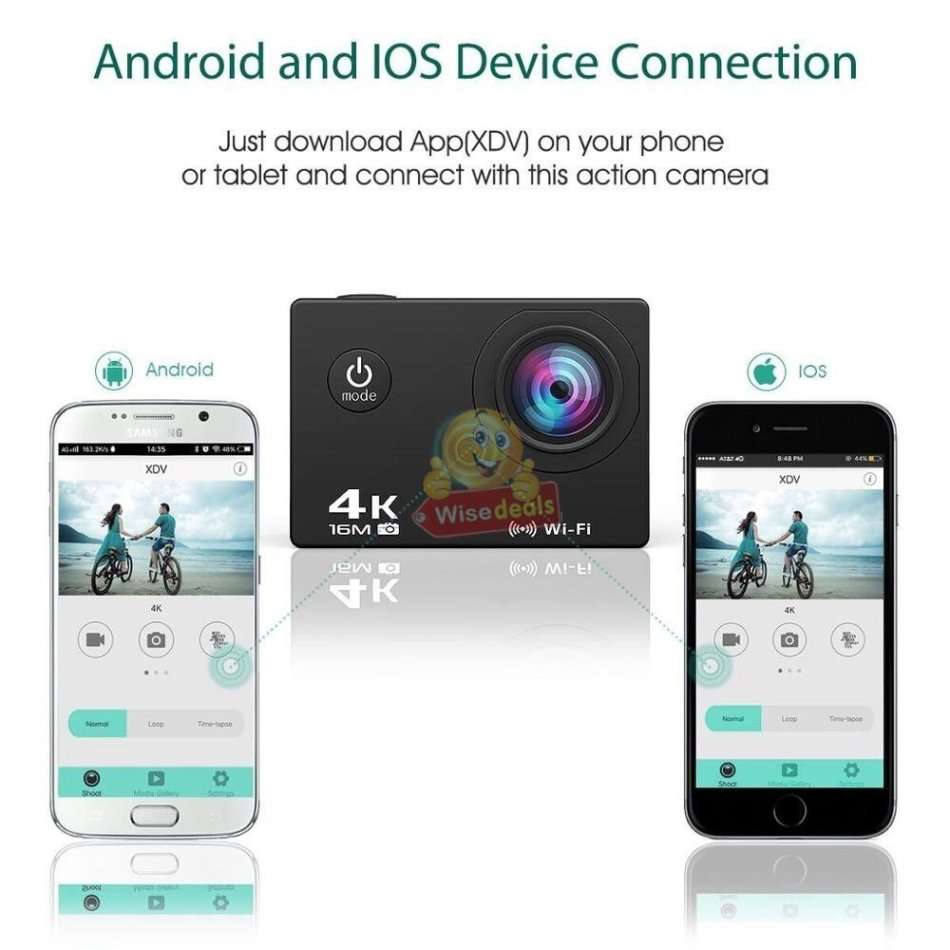 Ultra HD 4K Waterproof WIFI Sport Action Camera, 170° View, 16MP etc.