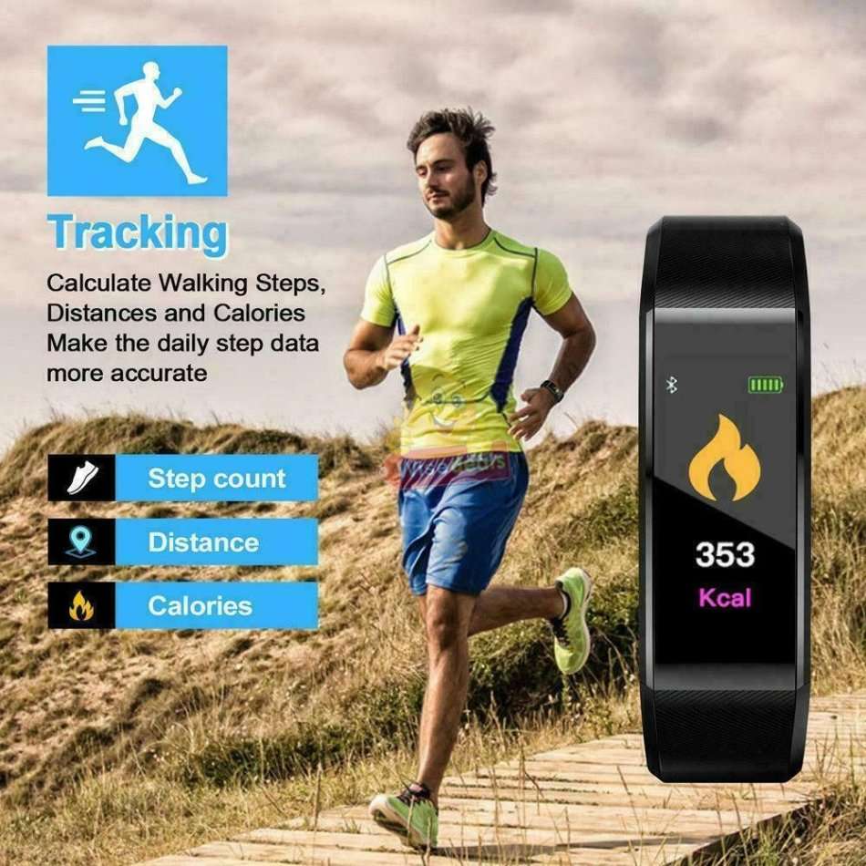 Bluetooth Health Smart Watch - Monitor Heart Rate, Blood Pressure, Blood Oxygen, Calorie, Distance