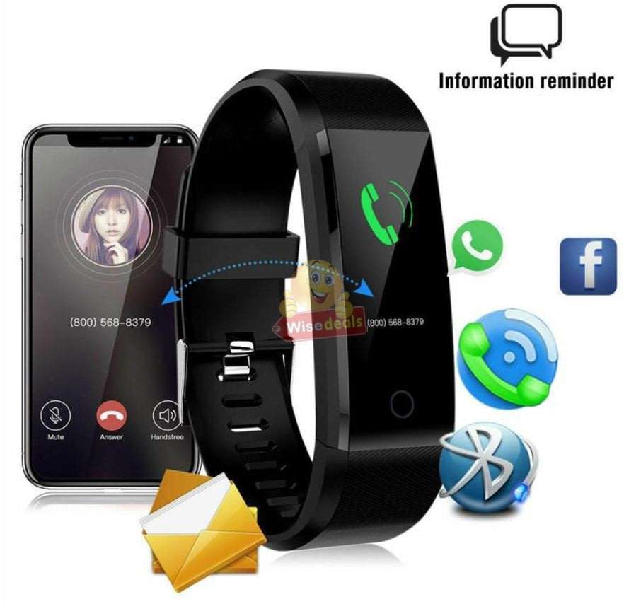 Bluetooth Health Smart Watch - Monitor Heart Rate, Blood Pressure, Blood Oxygen, Calorie, Distance