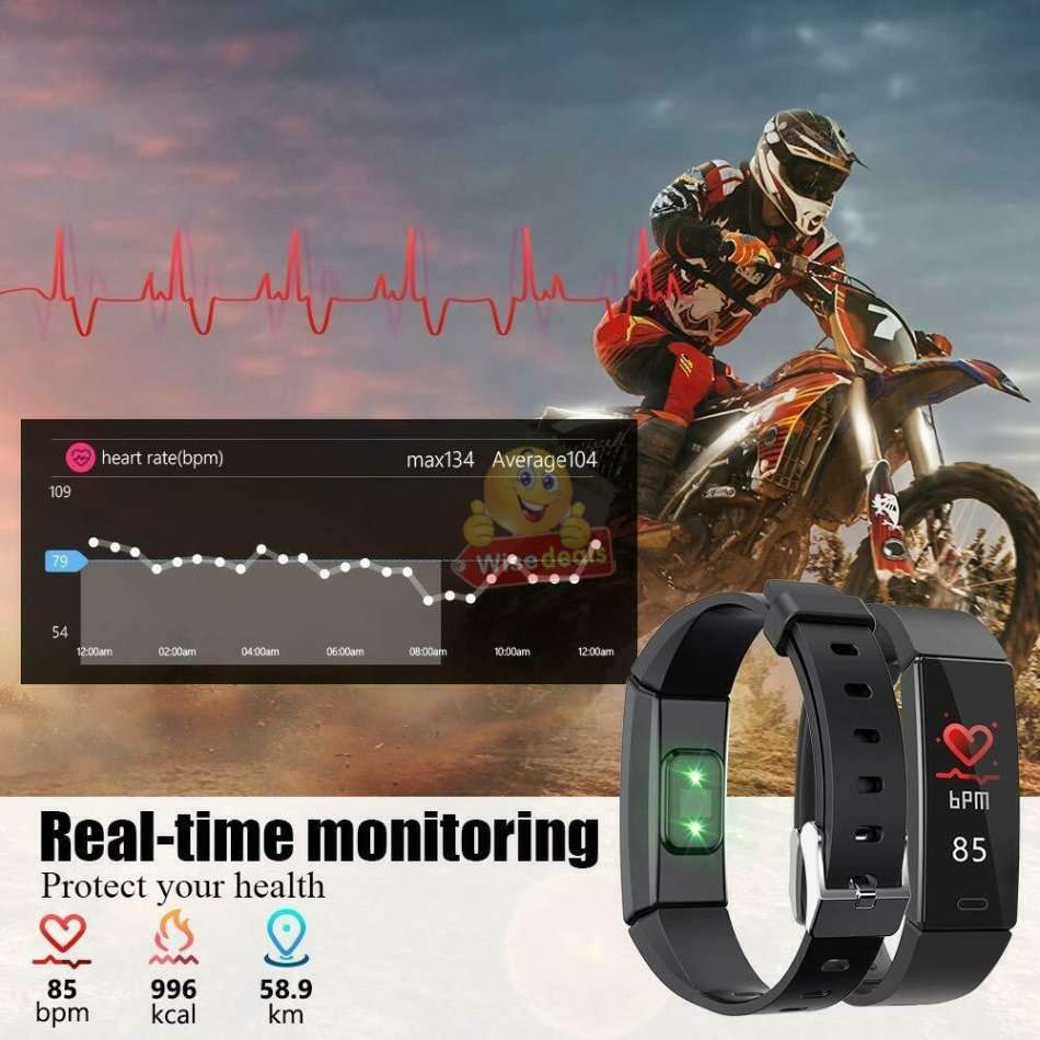 Bluetooth Health Smart Watch - Monitor Heart Rate, Blood Pressure, Blood Oxygen, Calorie, Distance