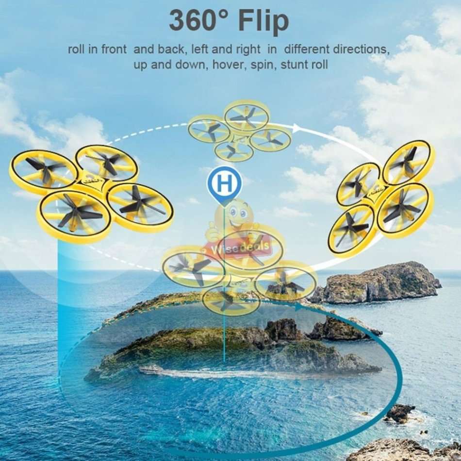 Sensor Gravity Remote Watch or Gesture Control Drone with Infrared Obstacle Avoidance Mode and more