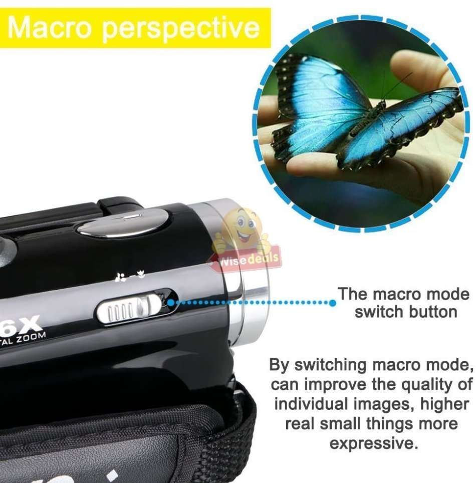 HD Digital Video Camcorder, 3.0 Inch LCD Screen, 20MP, 16X Zoom, Anti-shake, Support SD Card