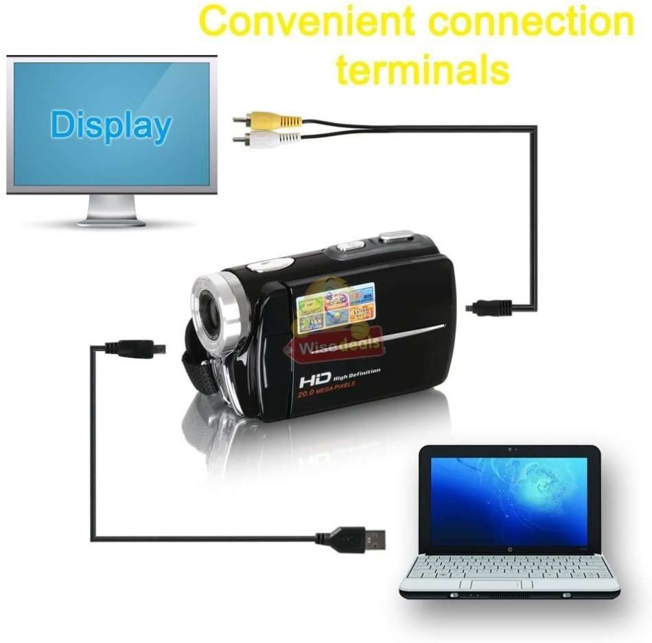 HD Digital Video Camcorder, 3.0 Inch LCD Screen, 20MP, 16X Zoom, Anti-shake, Support SD Card
