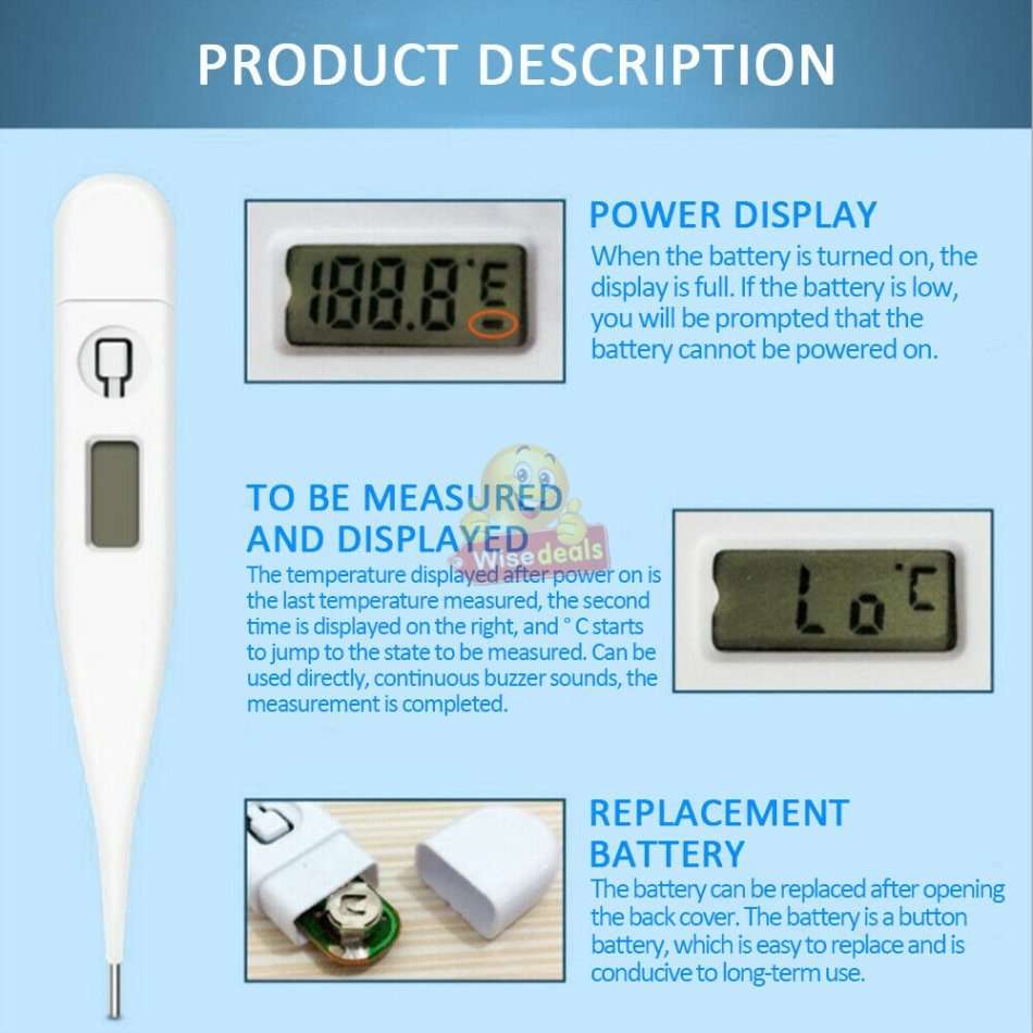 Digital Thermometer  Fast & Accurate Measurement, No Mercury, Environmentally Friendly