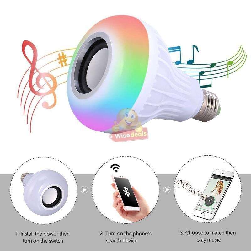 Bluetooth LED Music Bulb Light, 16 Colours with Remote Control, Adjustable volume of Light & Music