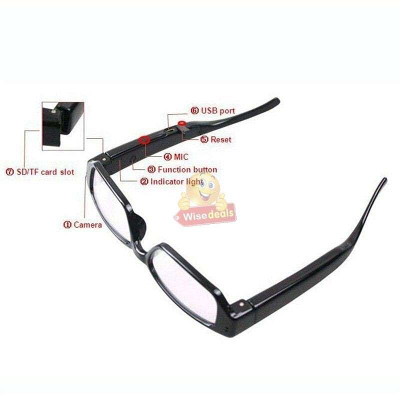 1080P HD Eyeglasses Camera, Support SD Card, Take photos or Videos
