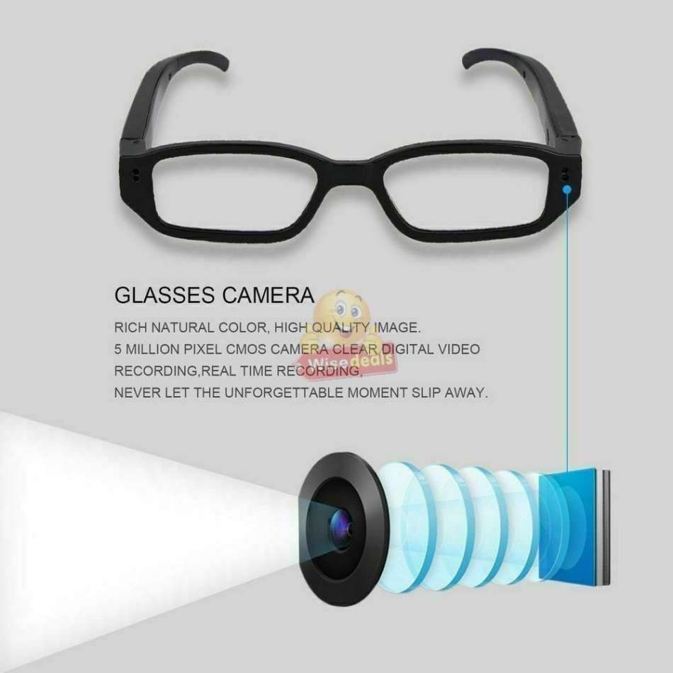1080P HD Eyeglasses Camera, Support SD Card, Take photos or Videos
