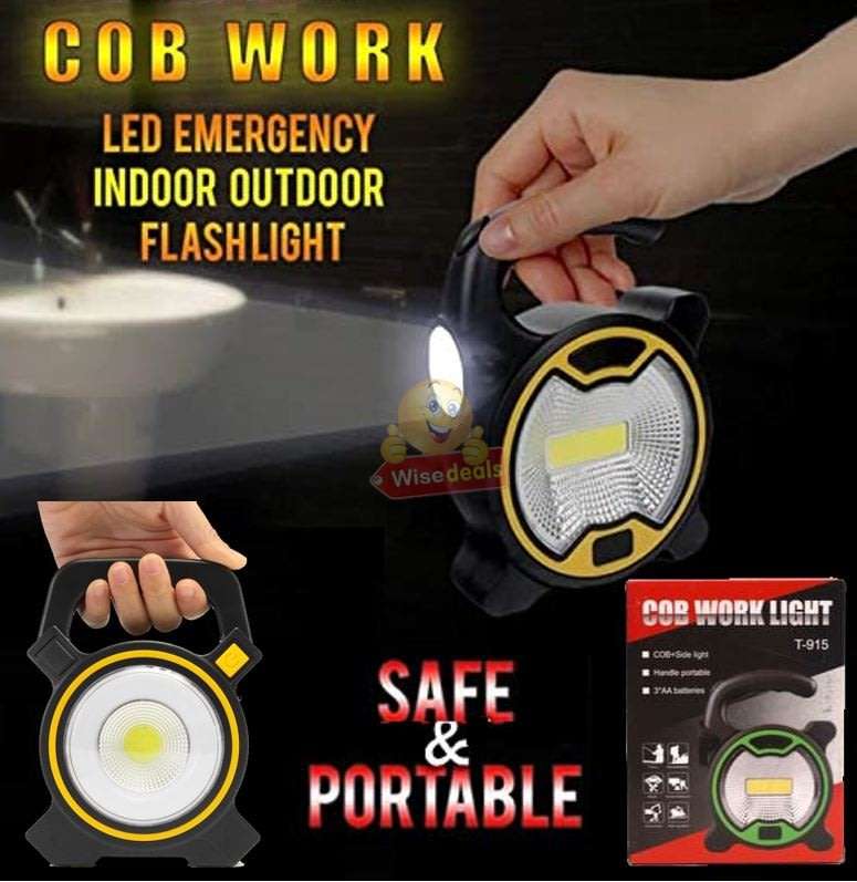 COB Flash Light with Side Light, Perfect for Camping, Maintenance, Emergency and more