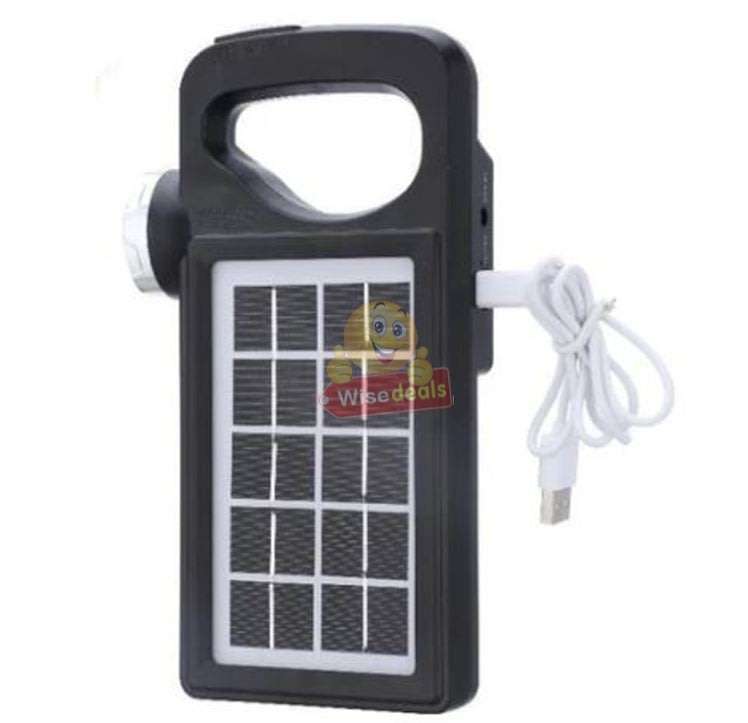 Solar Panel with Build-in Flash Light and Side Light, Support Phone Charging, Lights etc.