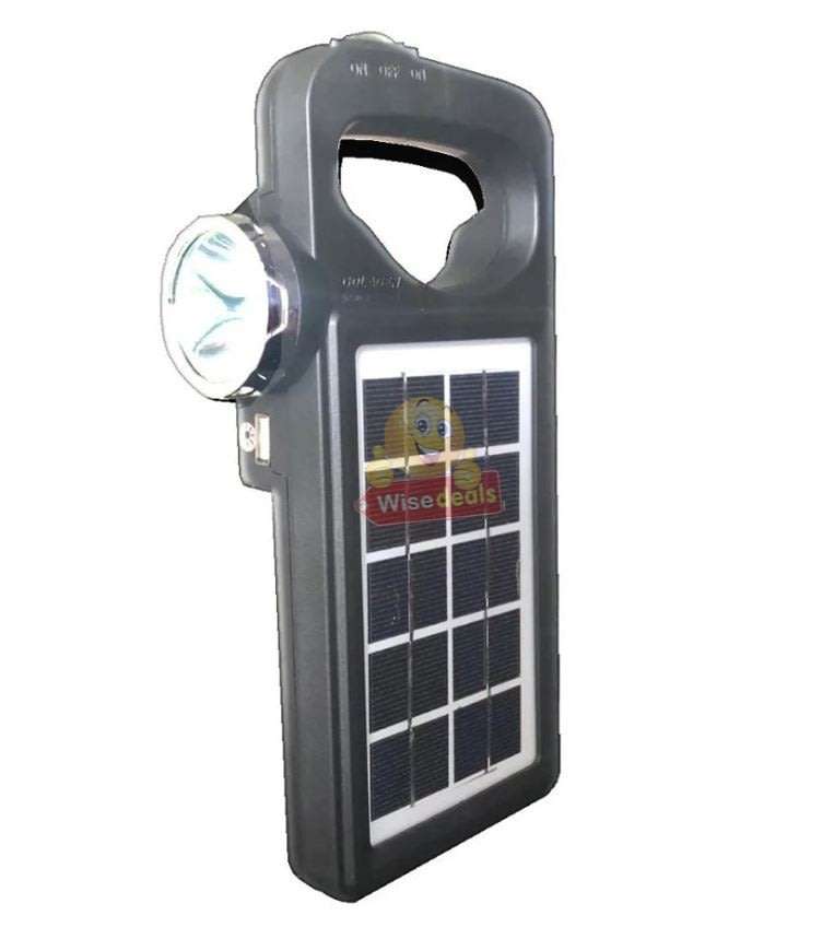 Solar Panel with Build-in Flash Light and Side Light, Support Phone Charging, Lights etc.