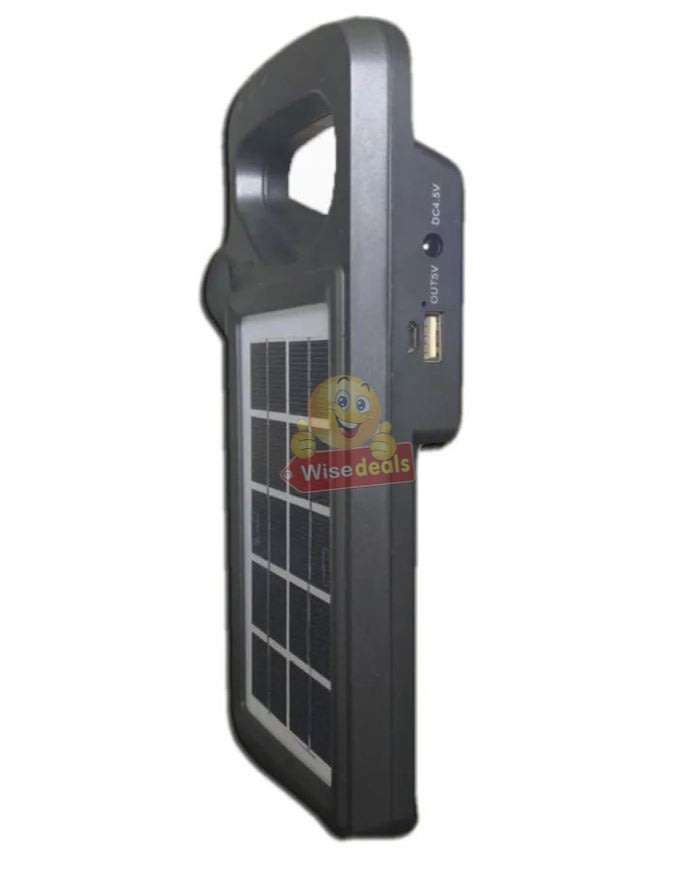 Solar Panel with Build-in Flash Light and Side Light, Support Phone Charging, Lights etc.