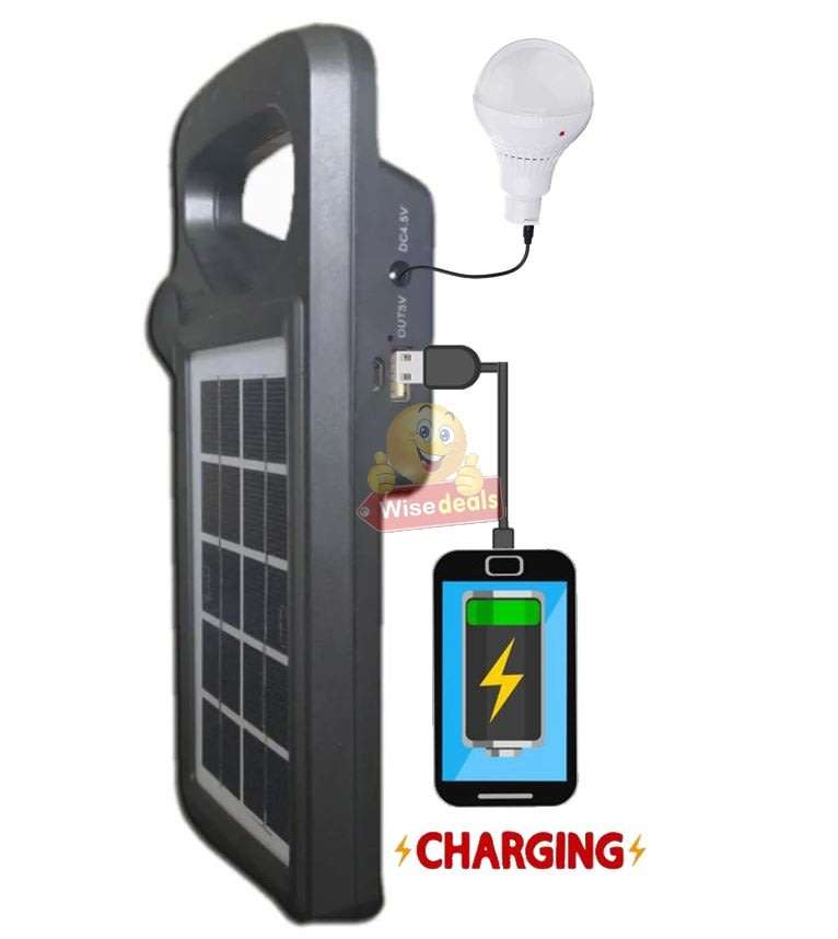 Solar Panel with Build-in Flash Light and Side Light, Support Phone Charging, Lights etc.