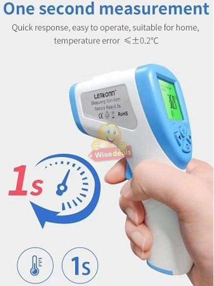 Non-Contact Infrared Digital Thermometer  One Second Rapid and Accurate Measurement