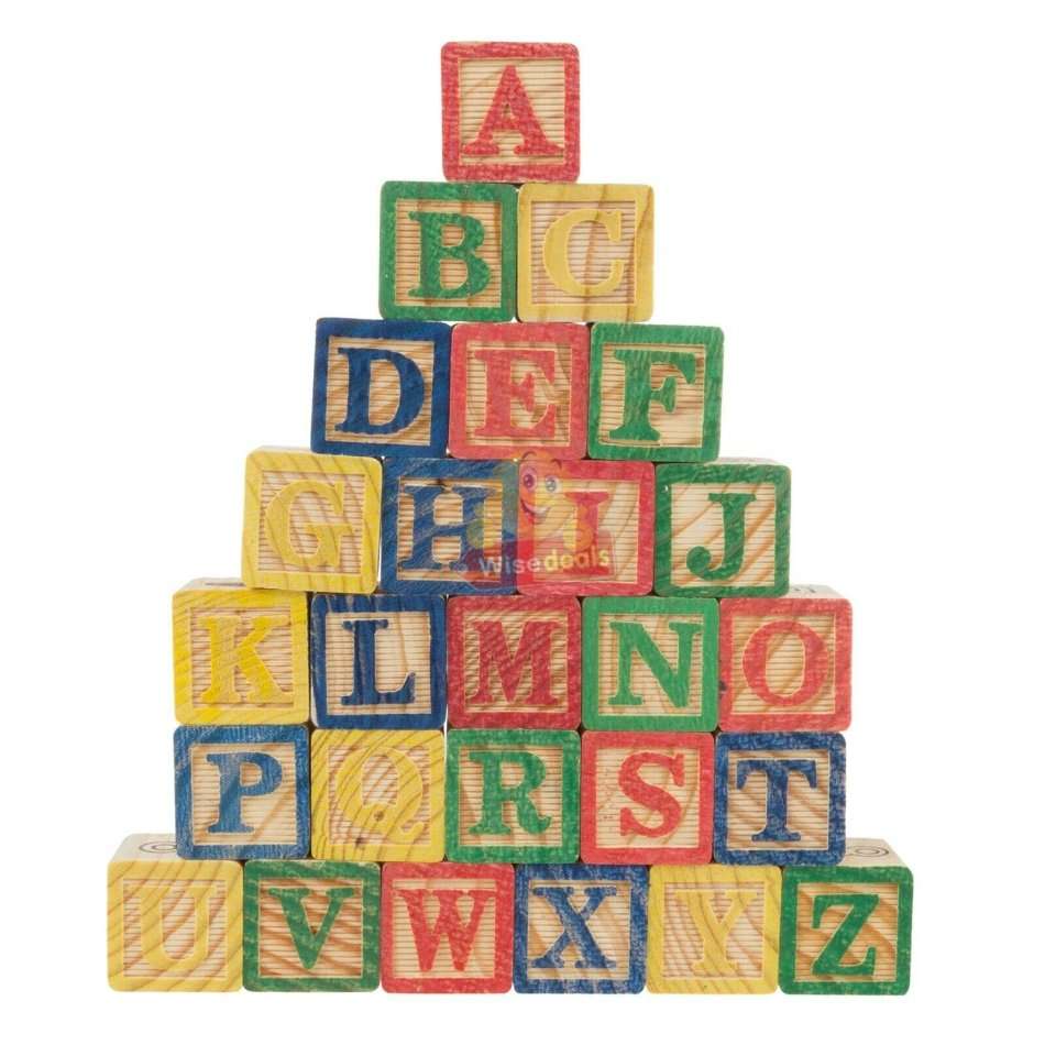 48 PC Wooden Block Set help kids learn count, letters, colours, grouping, stacking, sorting etc.