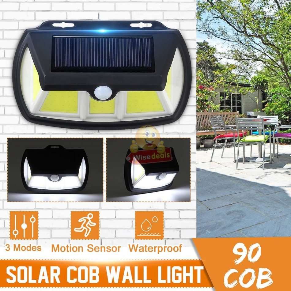 NEW Super Bright 90 COB SOLAR Wall Light, Waterproof, 3 Working Modes, 270°, 1000LM