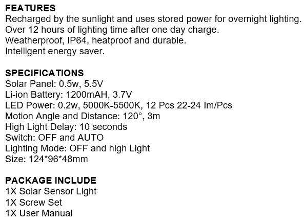 Super Bright COB SOLAR Flood Light, Motion Sensor, waterproof, durable and Intelligent Energy Saver