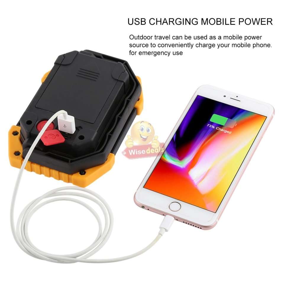 Portable Super Bright COB Working Lamp, use as Power bank to charge phones, Support USB etc