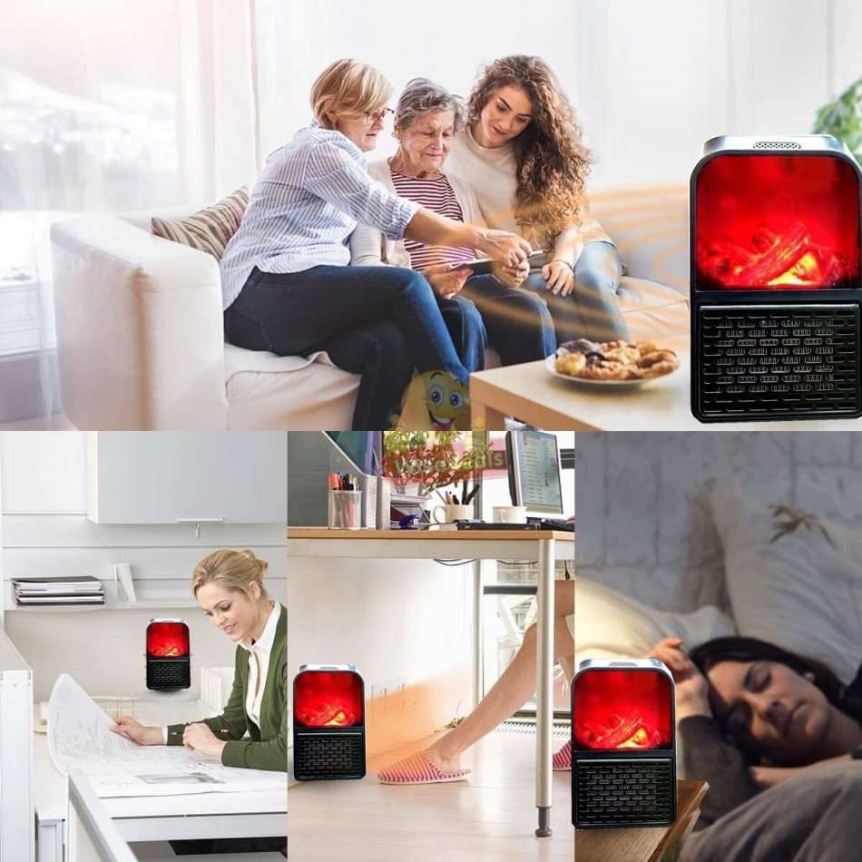 Remote Control Flame Heater, 1000W, Rapid Heat Dissipation, Easy to operate