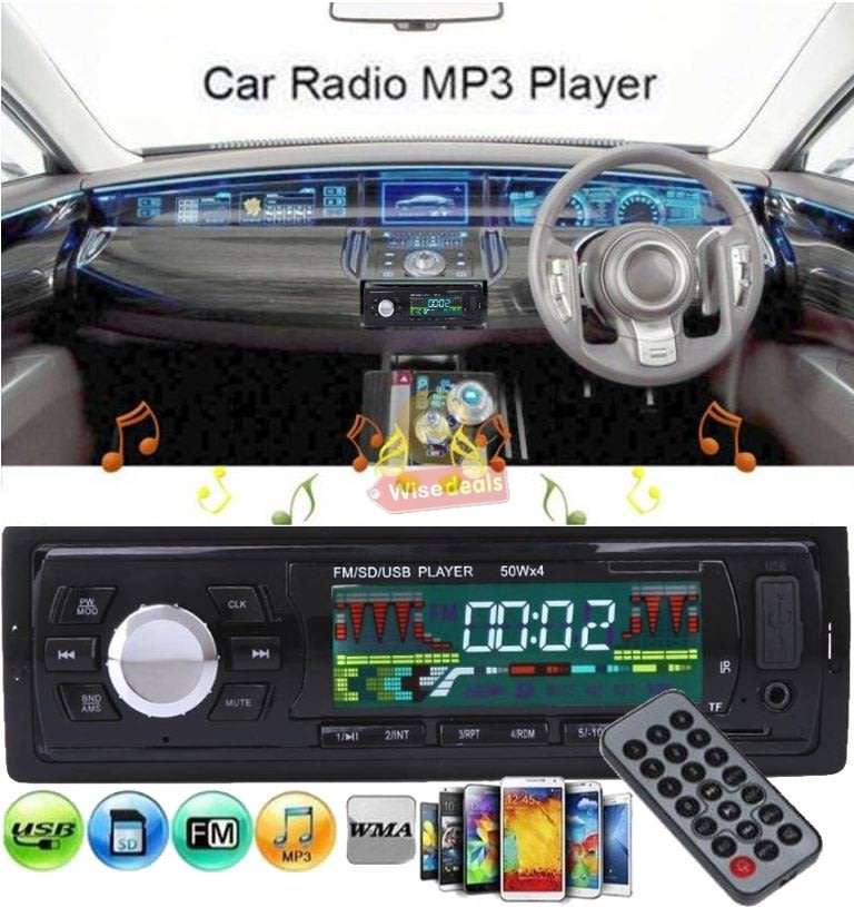 Remote Control Car Radio MP3 Player, Support FM Radio, AUX, USB, SD Card and more...