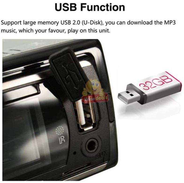 Remote Control Car Radio MP3 Player, Support FM Radio, AUX, USB, SD Card and more...