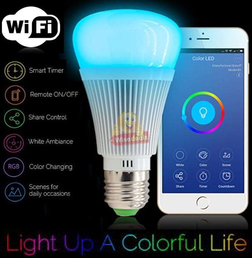 B1 Sonoff 6W Colour Changing E27 Bulb with WIFI, Change Colour, Brightness, Dimmable