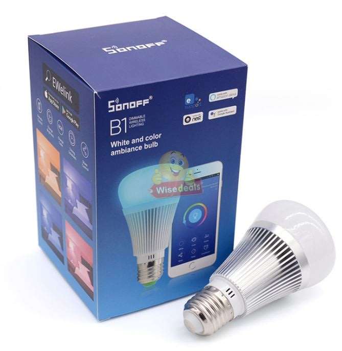 B1 Sonoff 6W Colour Changing E27 Bulb with WIFI, Change Colour, Brightness, Dimmable
