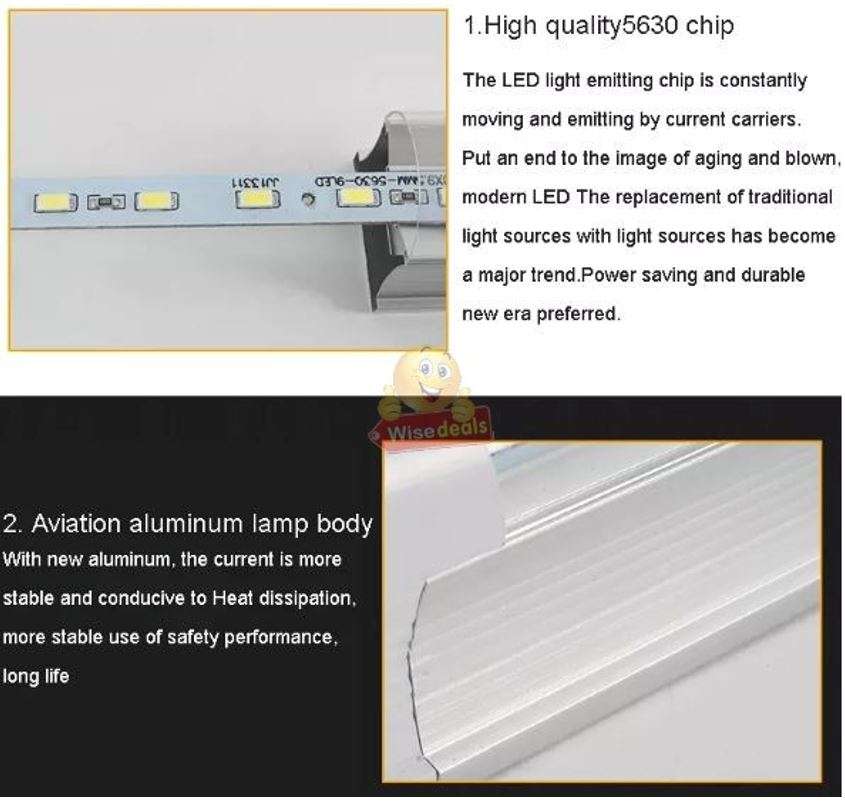 12V DC High Power LED Tube Light with Alligator Clamps