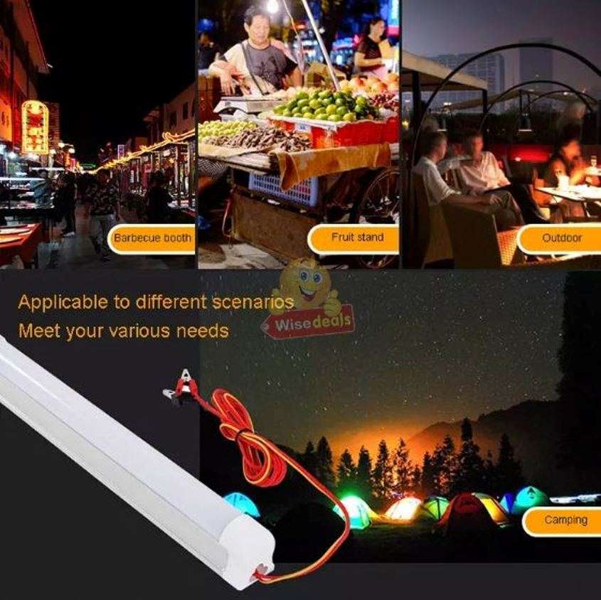 12V DC High Power LED Tube Light with Alligator Clamps