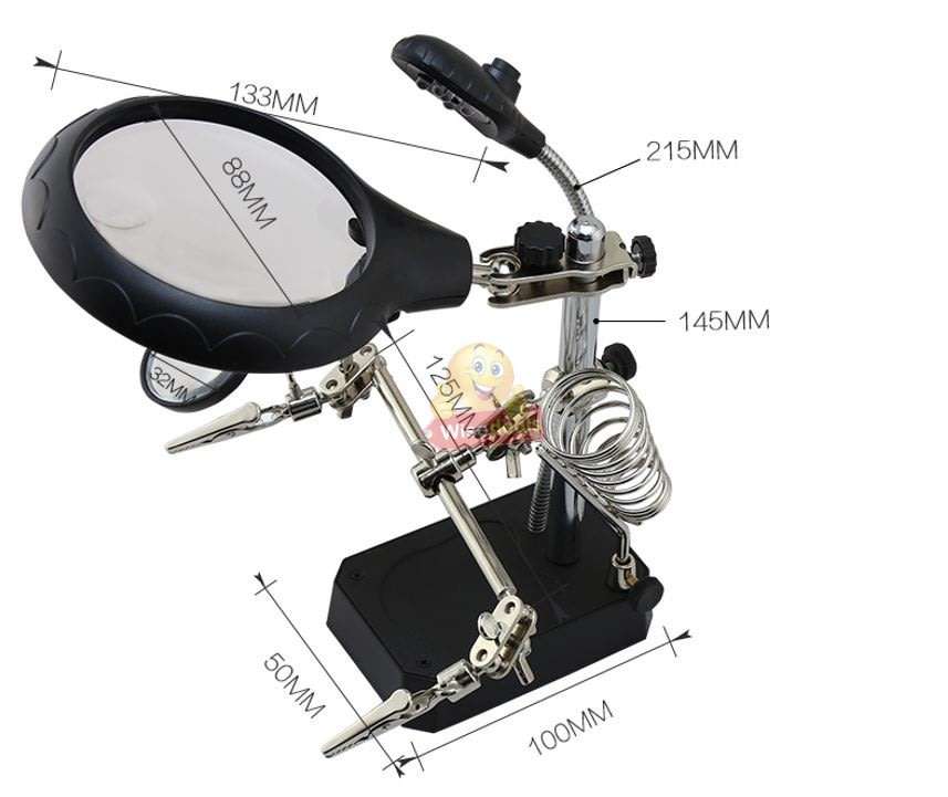 5LED Auxiliary Clip Magnifier Soldering Stand  AC/DC Interchangeable